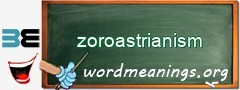 WordMeaning blackboard for zoroastrianism